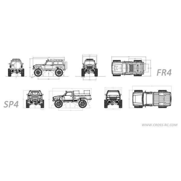Cross-RC - FR4C 1/10 Demon 4x4 Crawler Kit-Lexan SUV Body Full Metal, CNC Rims - Image 3