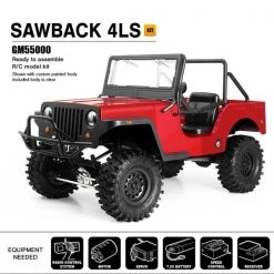 Gmade - SAWBACK 4LS Off-Road Vehicle Kit, 1/10 Scale, W/ A GS01 Chassis, And 4WD